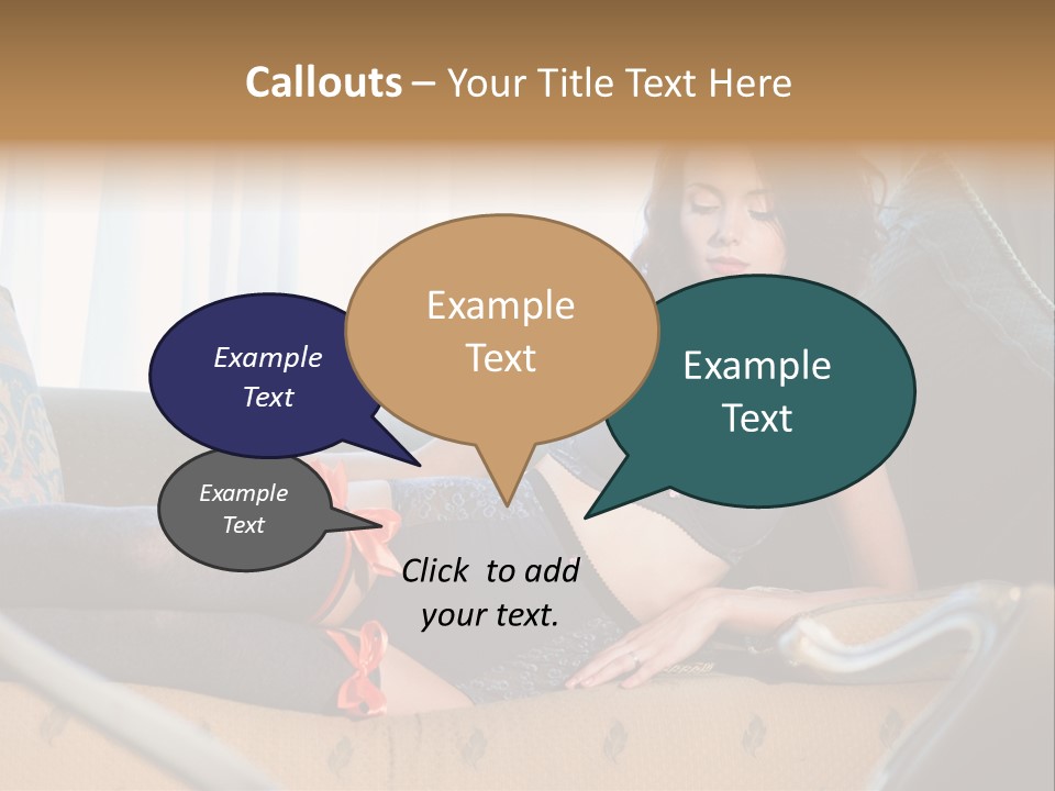 Sofa Female Cushion PowerPoint Template