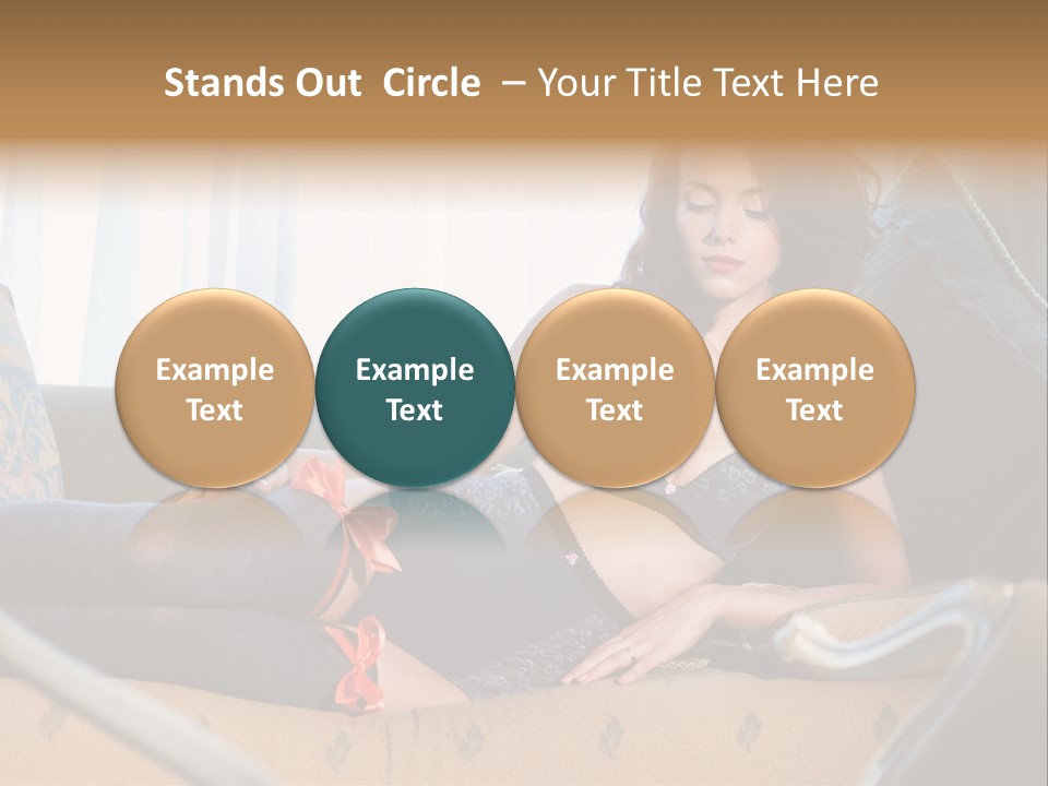 Sofa Female Cushion PowerPoint Template