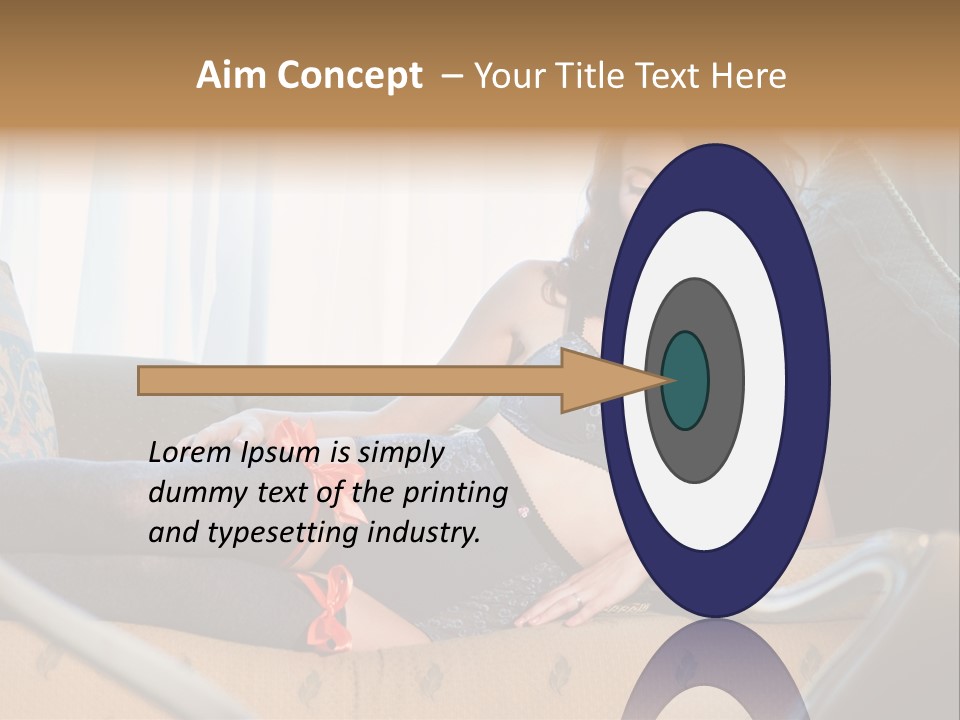 Sofa Female Cushion PowerPoint Template