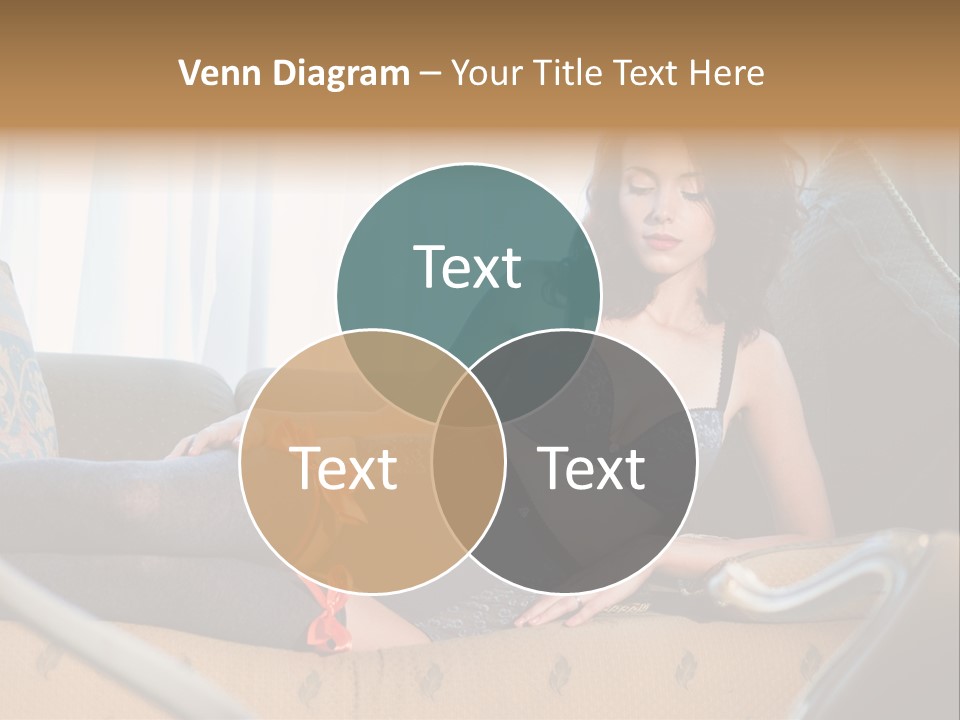 Sofa Female Cushion PowerPoint Template