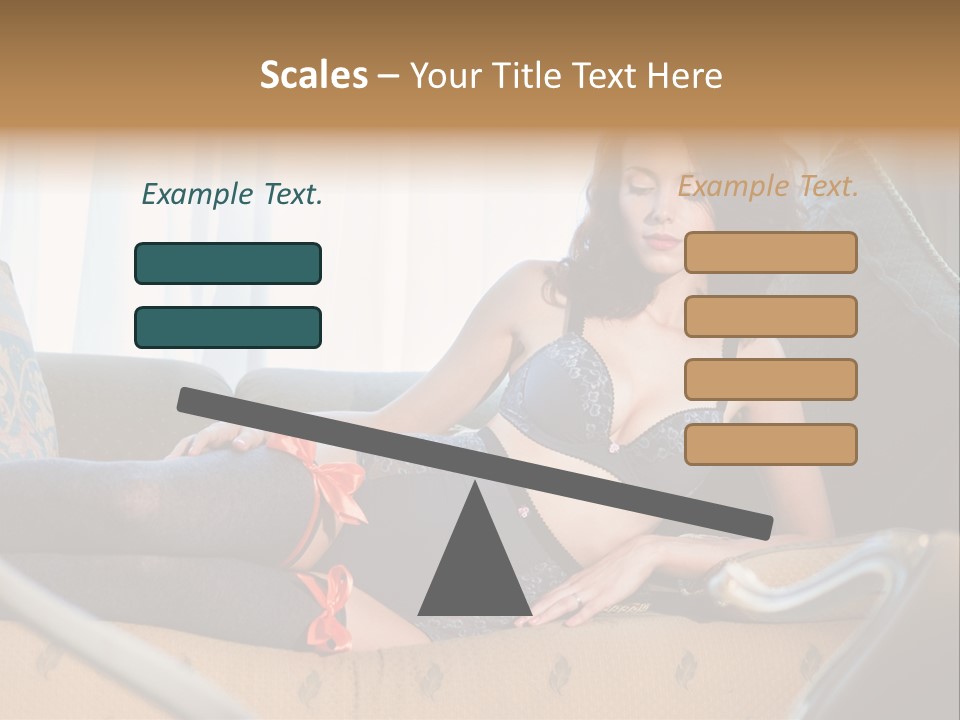 Sofa Female Cushion PowerPoint Template