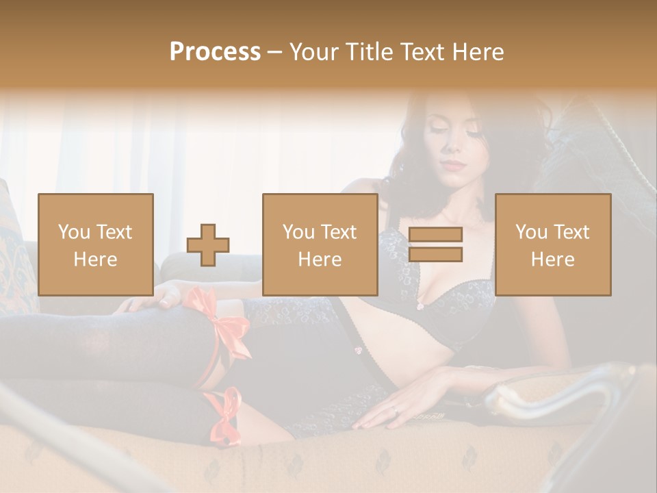 Sofa Female Cushion PowerPoint Template