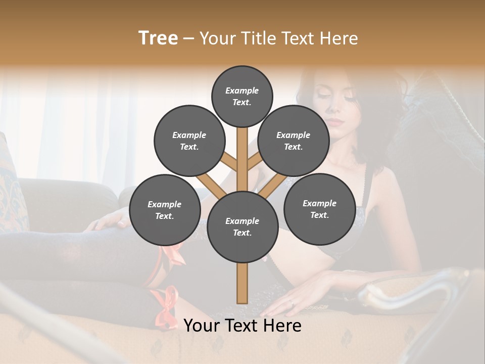 Sofa Female Cushion PowerPoint Template