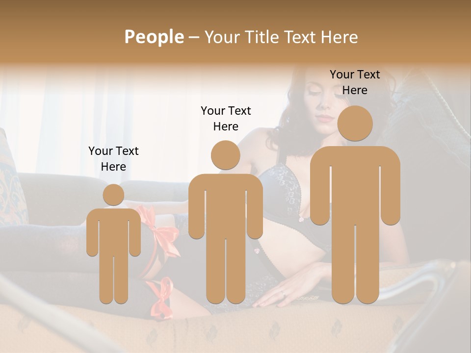 Sofa Female Cushion PowerPoint Template