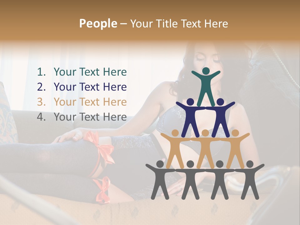 Sofa Female Cushion PowerPoint Template