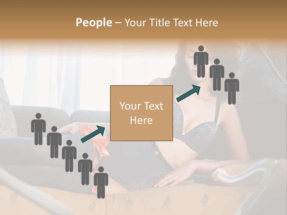 Sofa Female Cushion PowerPoint Template