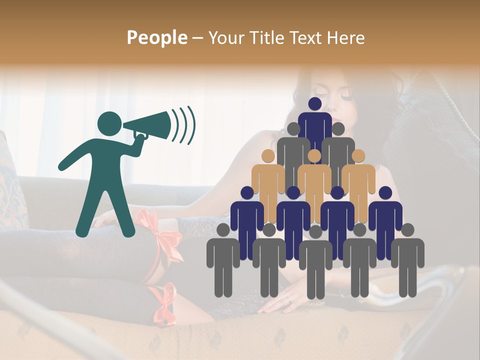 Sofa Female Cushion PowerPoint Template