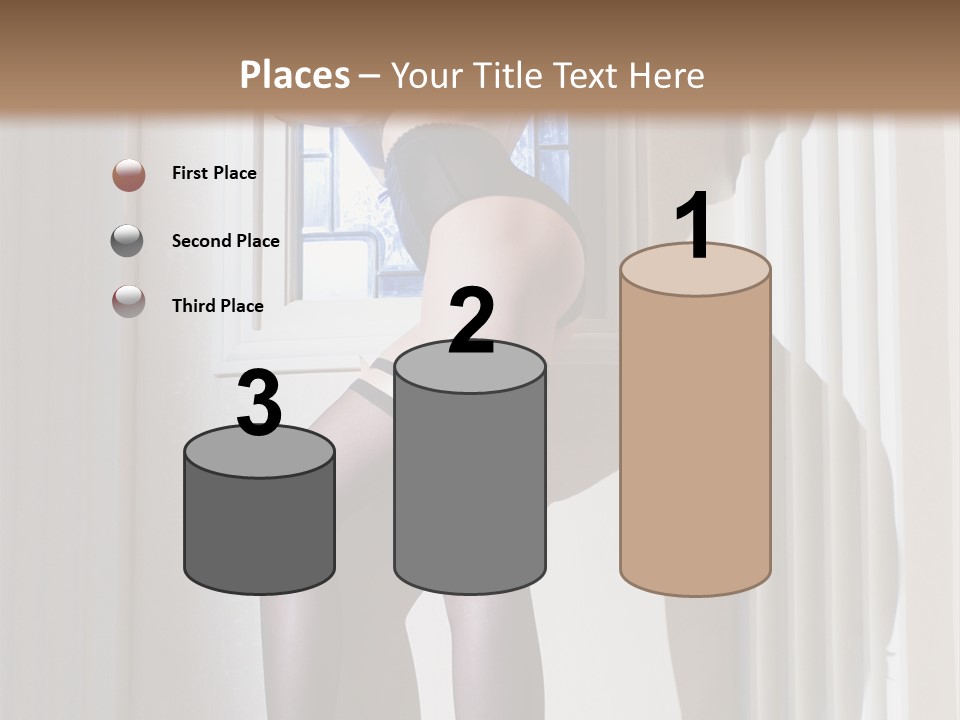 Lacy Underclothes Window PowerPoint Template