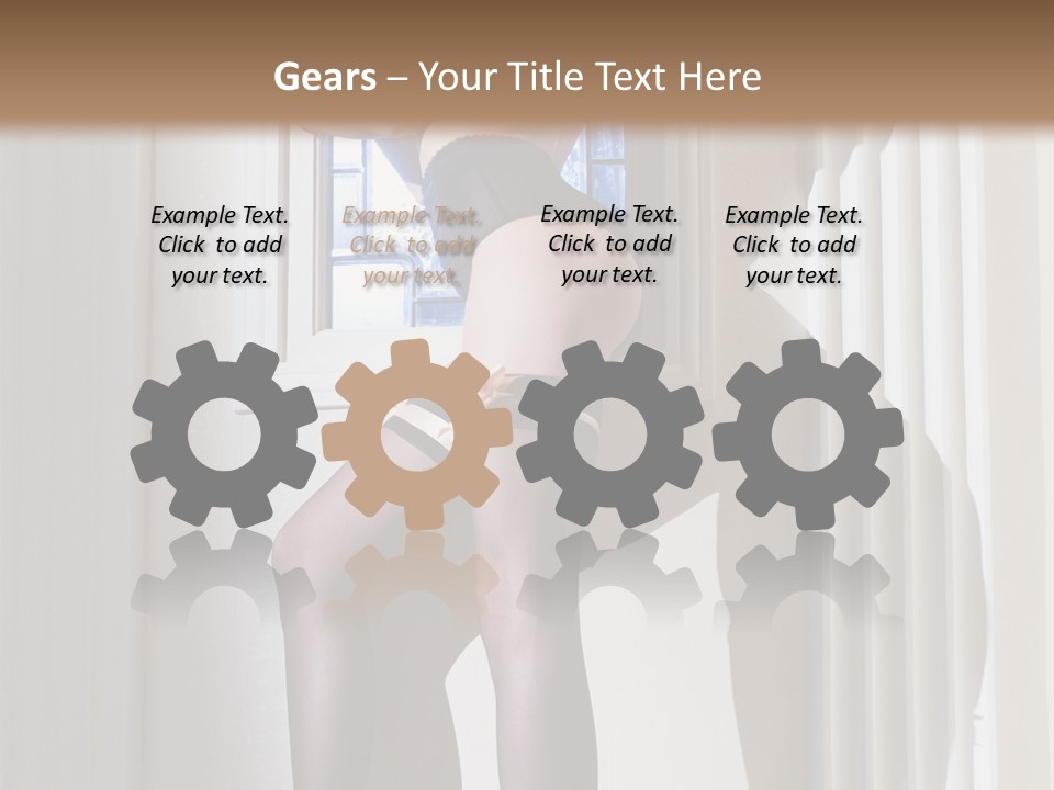 Lacy Underclothes Window PowerPoint Template