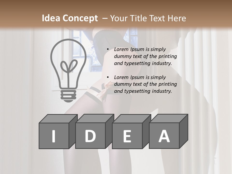 Lacy Underclothes Window PowerPoint Template