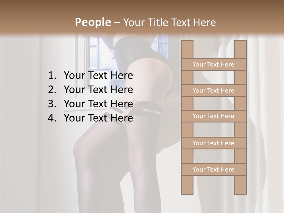 Lacy Underclothes Window PowerPoint Template