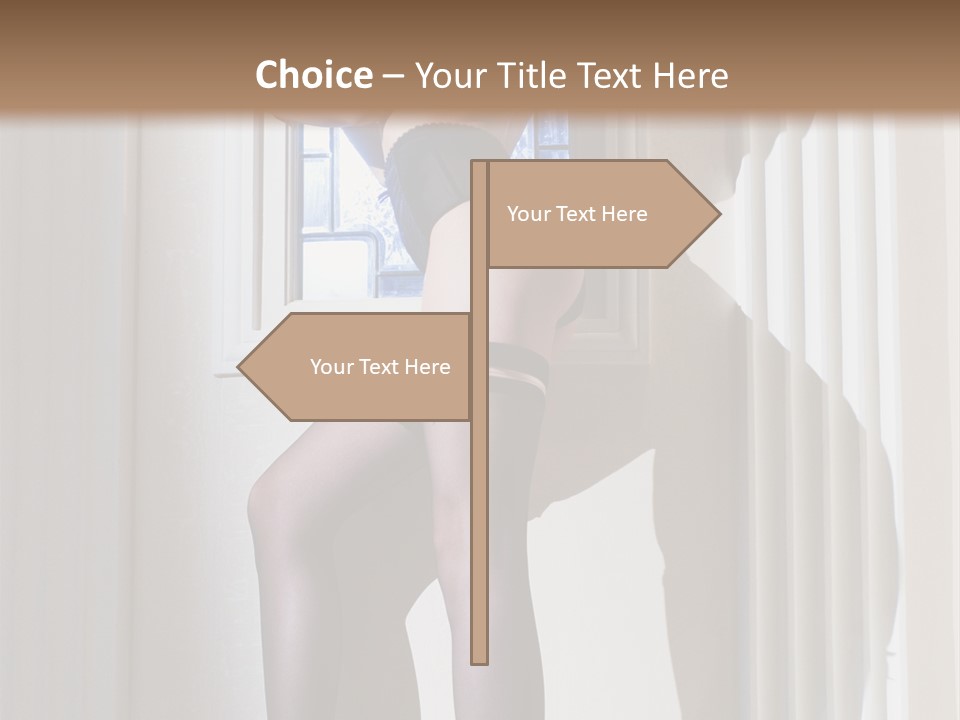 Lacy Underclothes Window PowerPoint Template