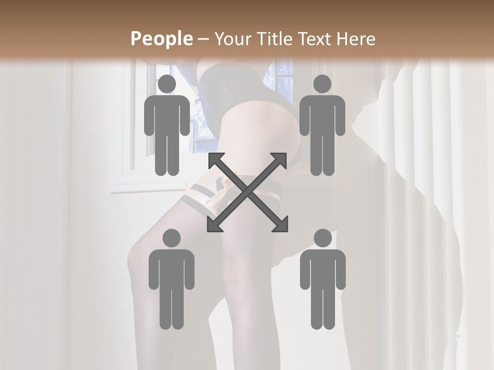 Lacy Underclothes Window PowerPoint Template