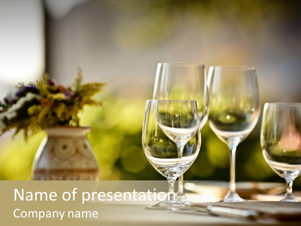 Bottle Lunch Tablecloth PowerPoint Template