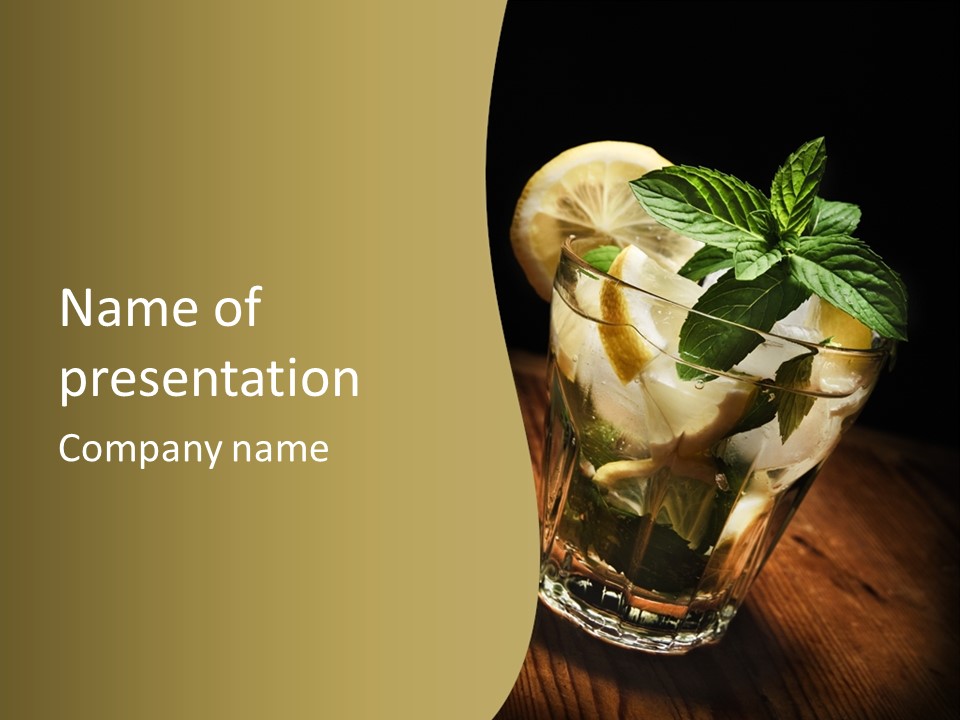 Spearmint Liquor Refreshment PowerPoint Template