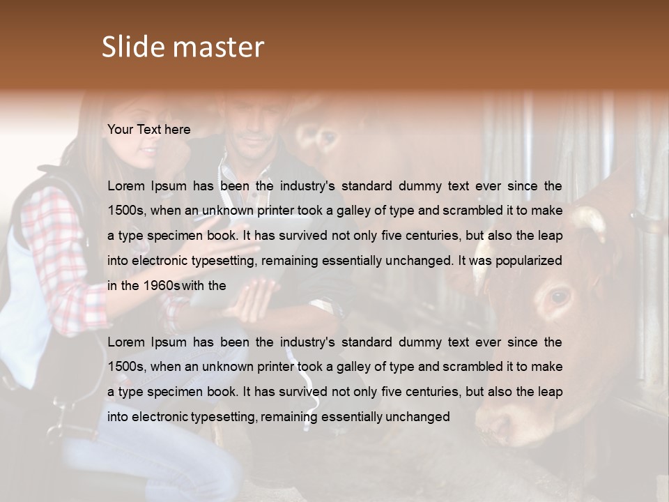 Cows Knelt Woman PowerPoint Template