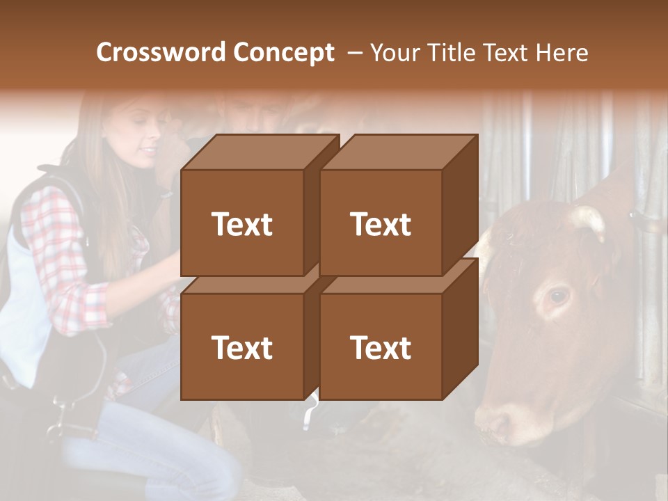 Cows Knelt Woman PowerPoint Template