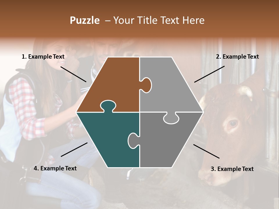 Cows Knelt Woman PowerPoint Template