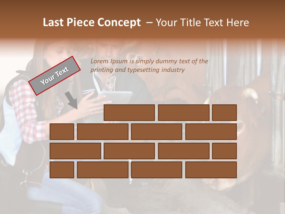 Cows Knelt Woman PowerPoint Template