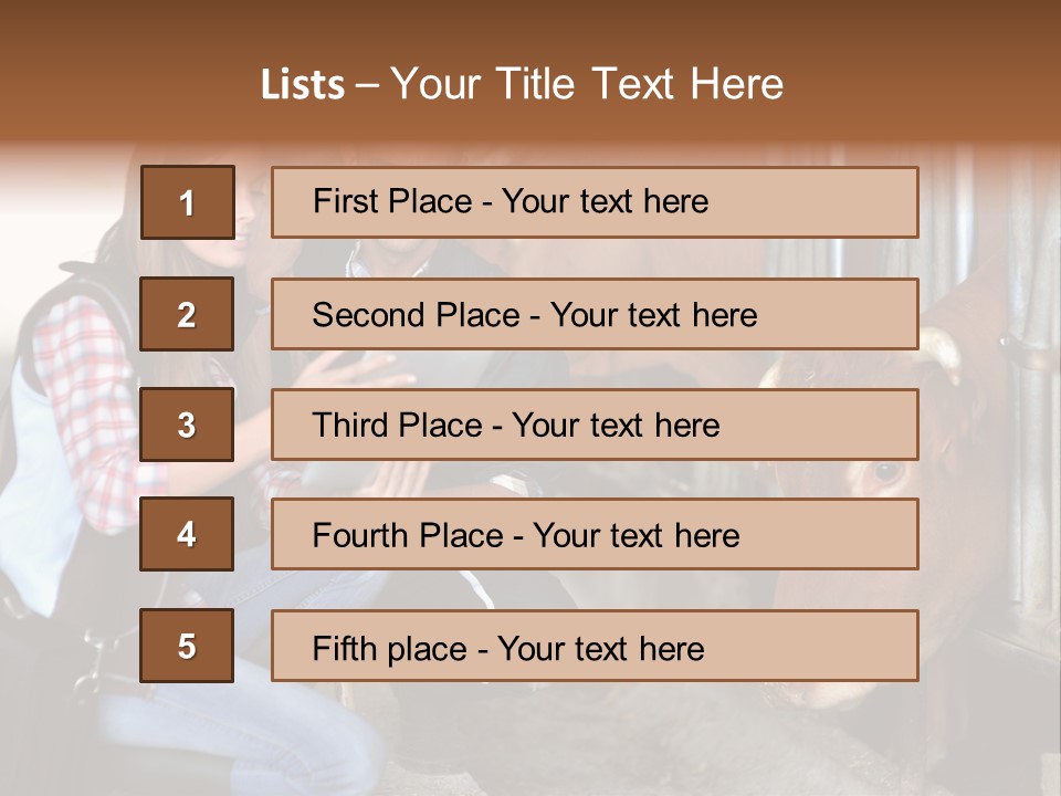 Cows Knelt Woman PowerPoint Template