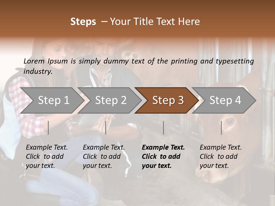 Cows Knelt Woman PowerPoint Template