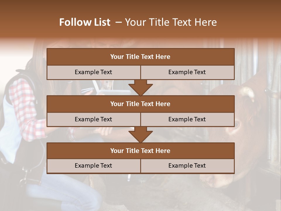 Cows Knelt Woman PowerPoint Template
