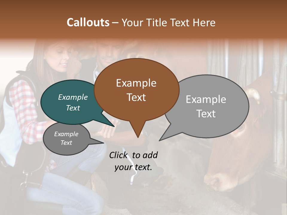 Cows Knelt Woman PowerPoint Template