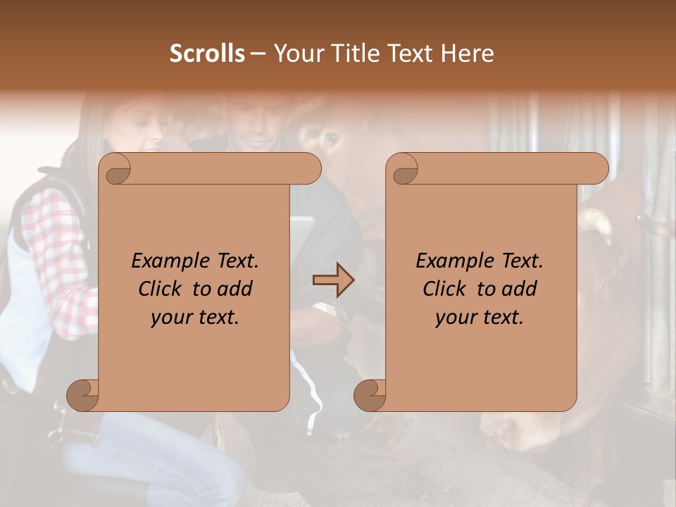 Cows Knelt Woman PowerPoint Template