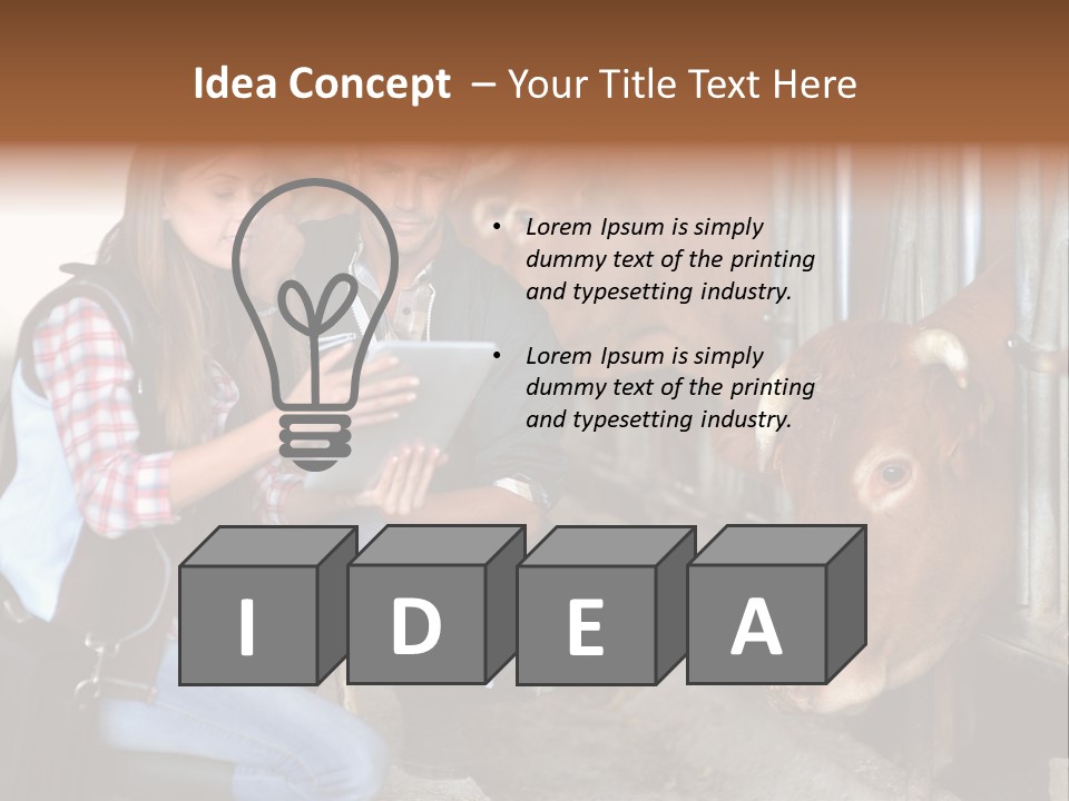 Cows Knelt Woman PowerPoint Template