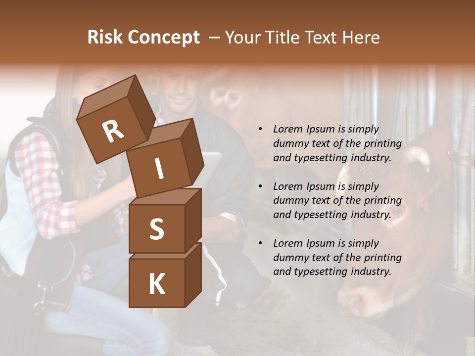 Cows Knelt Woman PowerPoint Template