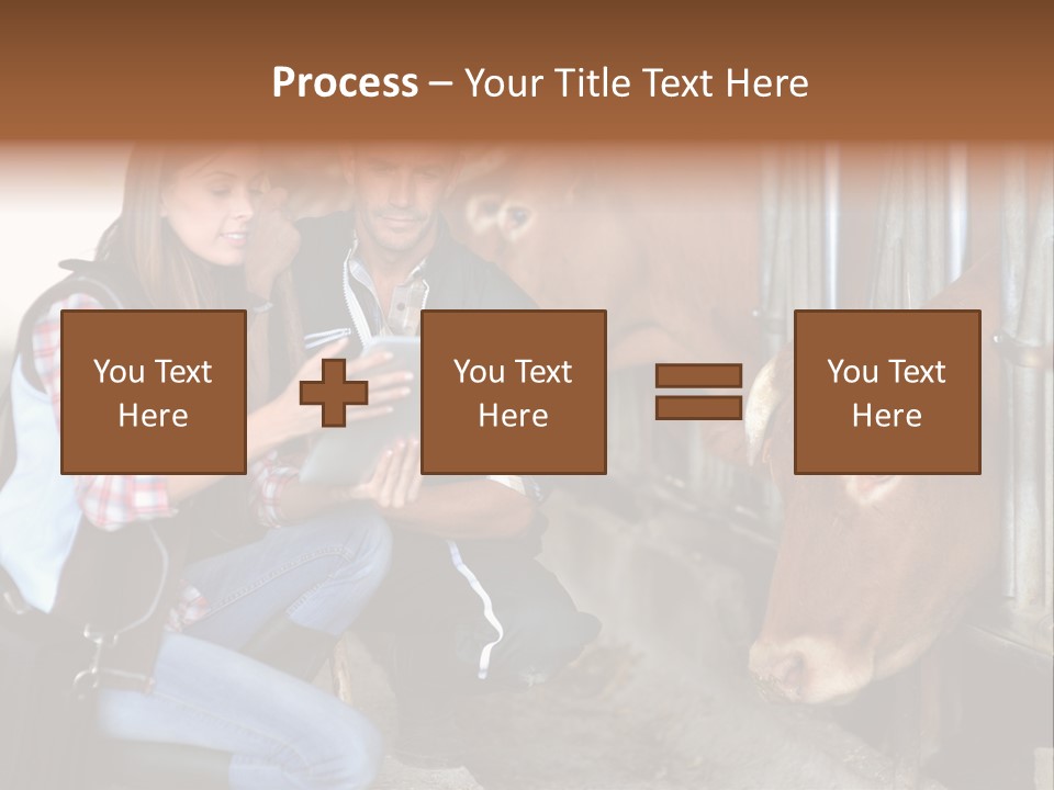 Cows Knelt Woman PowerPoint Template