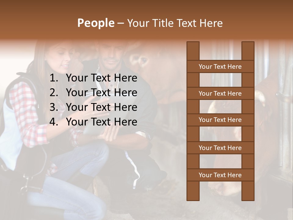 Cows Knelt Woman PowerPoint Template