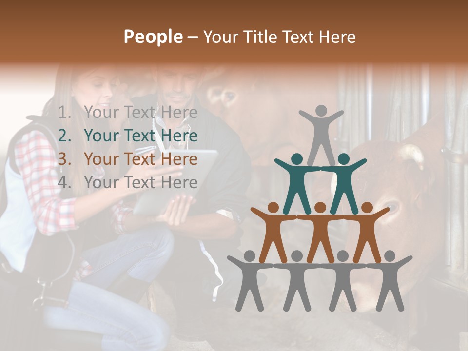 Cows Knelt Woman PowerPoint Template