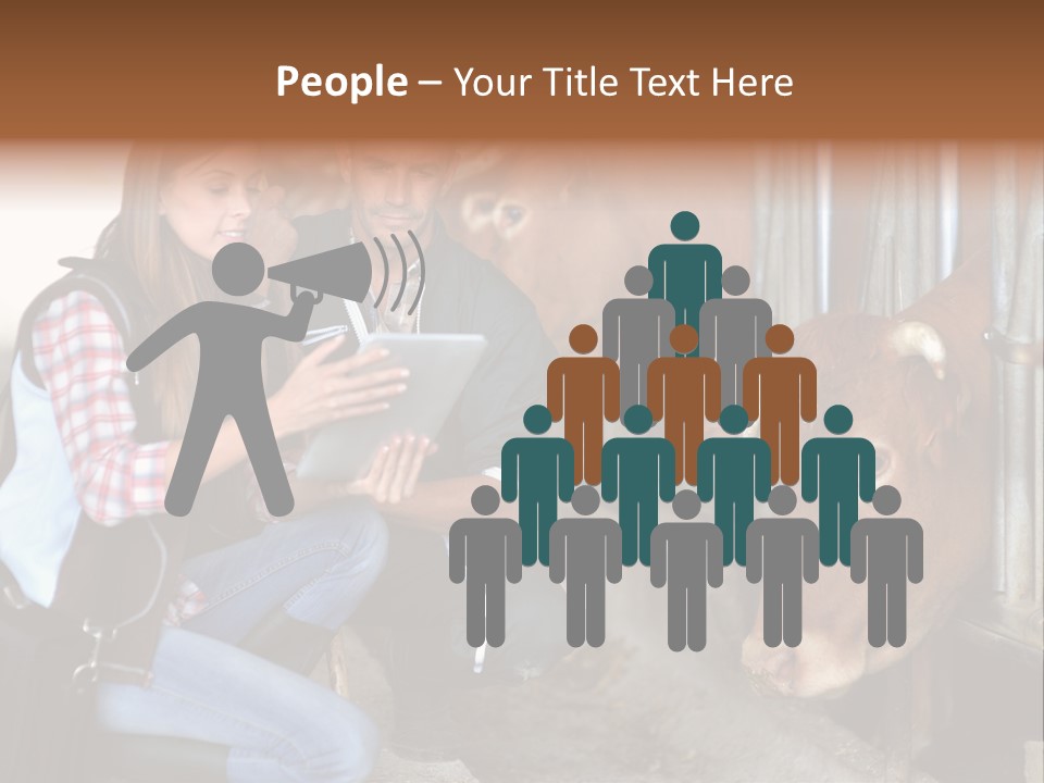 Cows Knelt Woman PowerPoint Template