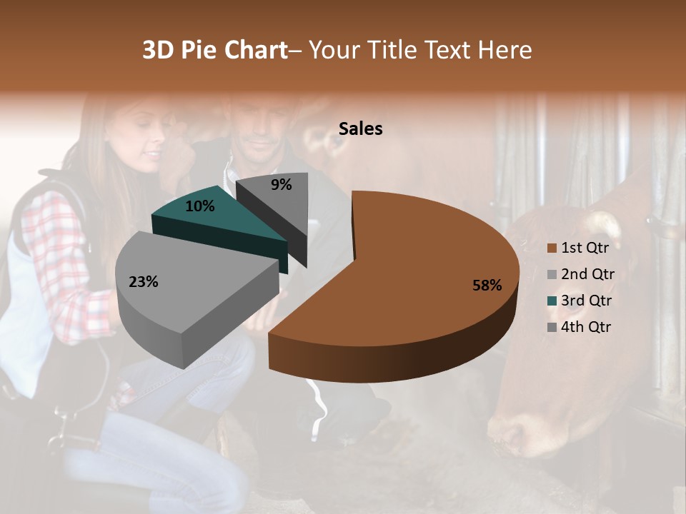 Cows Knelt Woman PowerPoint Template