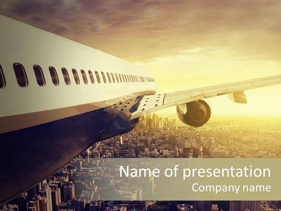 Cloud Boot Aeroplane PowerPoint Template