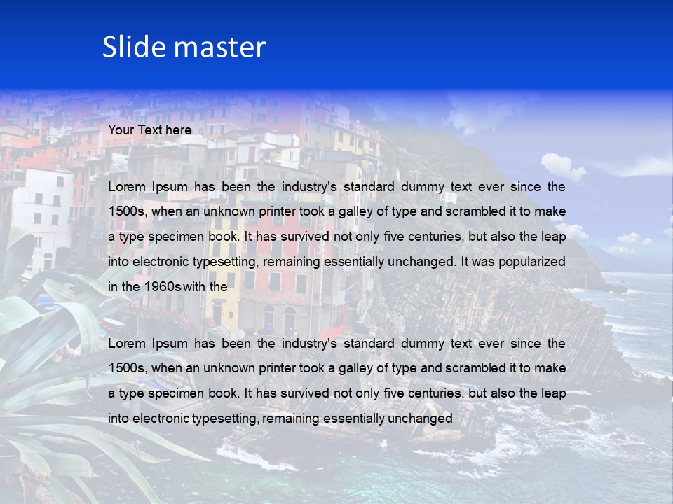 Mediterranean Destination Panorama PowerPoint Template