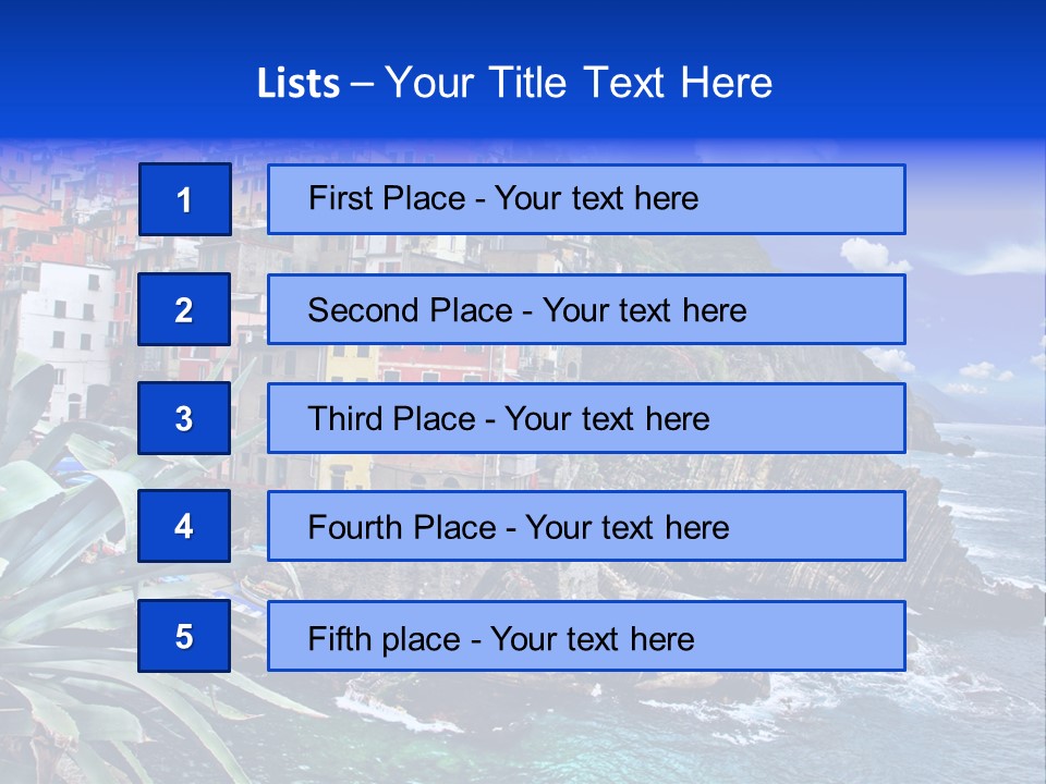 Mediterranean Destination Panorama PowerPoint Template