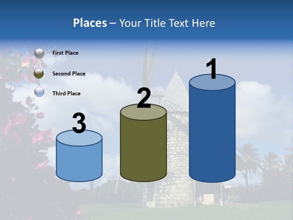 Martinique Antilles Windmill PowerPoint Template