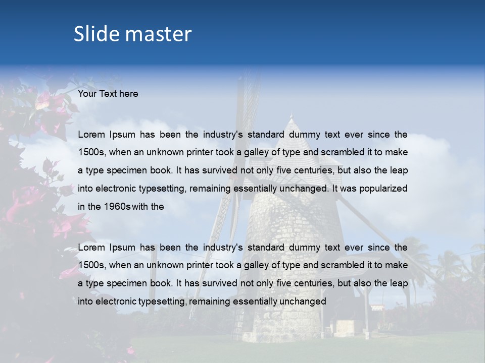 Martinique Antilles Windmill PowerPoint Template
