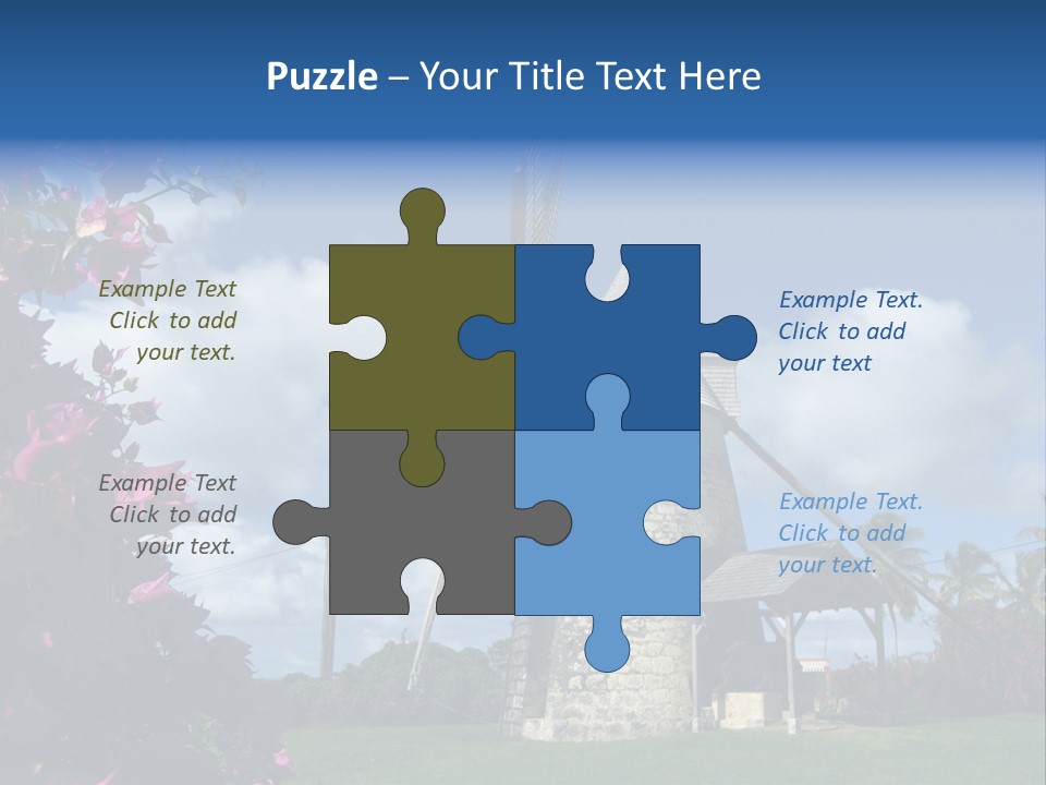 Martinique Antilles Windmill PowerPoint Template