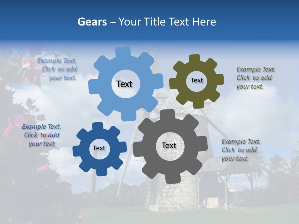 Martinique Antilles Windmill PowerPoint Template