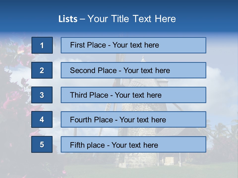 Martinique Antilles Windmill PowerPoint Template