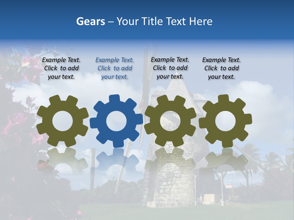 Martinique Antilles Windmill PowerPoint Template