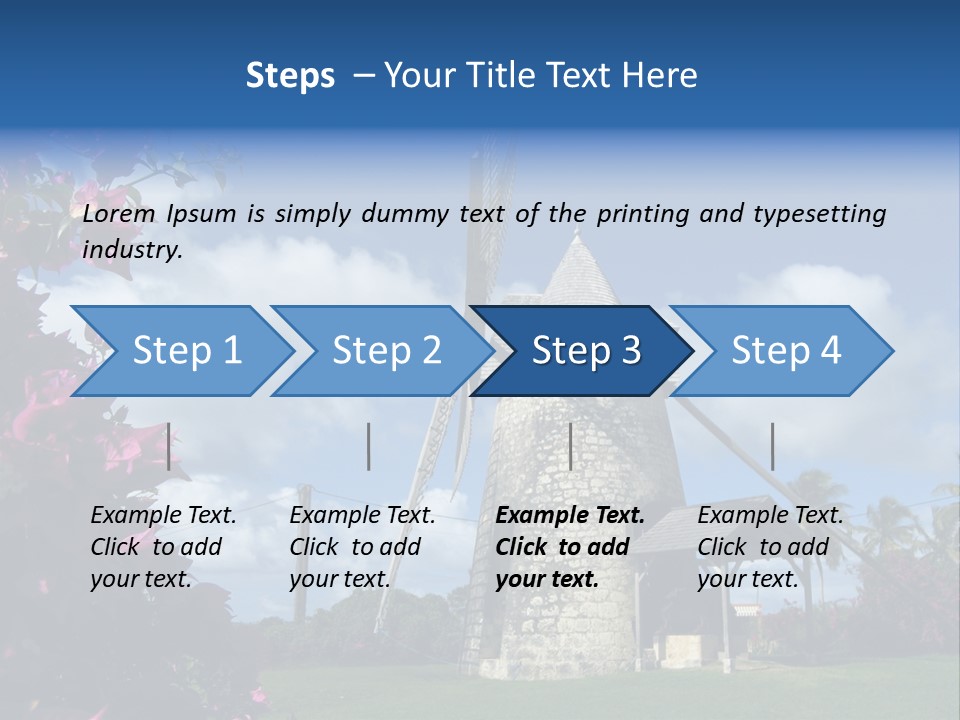 Martinique Antilles Windmill PowerPoint Template