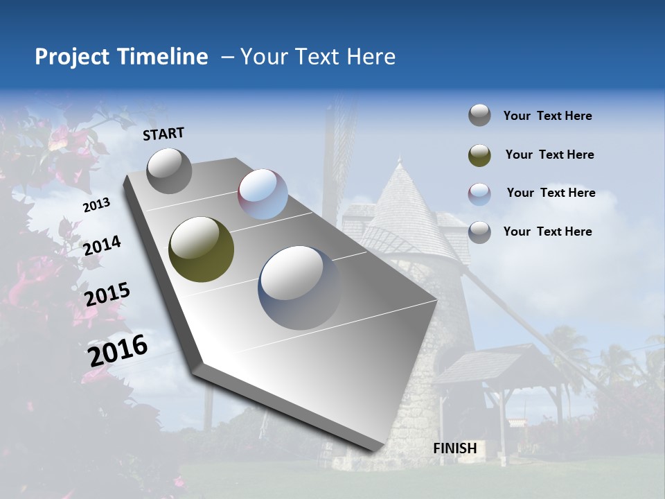 Martinique Antilles Windmill PowerPoint Template