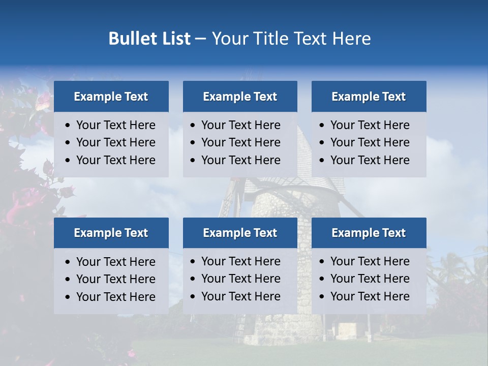 Martinique Antilles Windmill PowerPoint Template