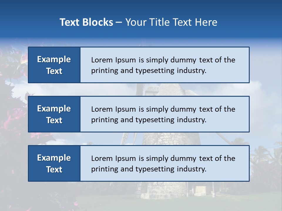 Martinique Antilles Windmill PowerPoint Template