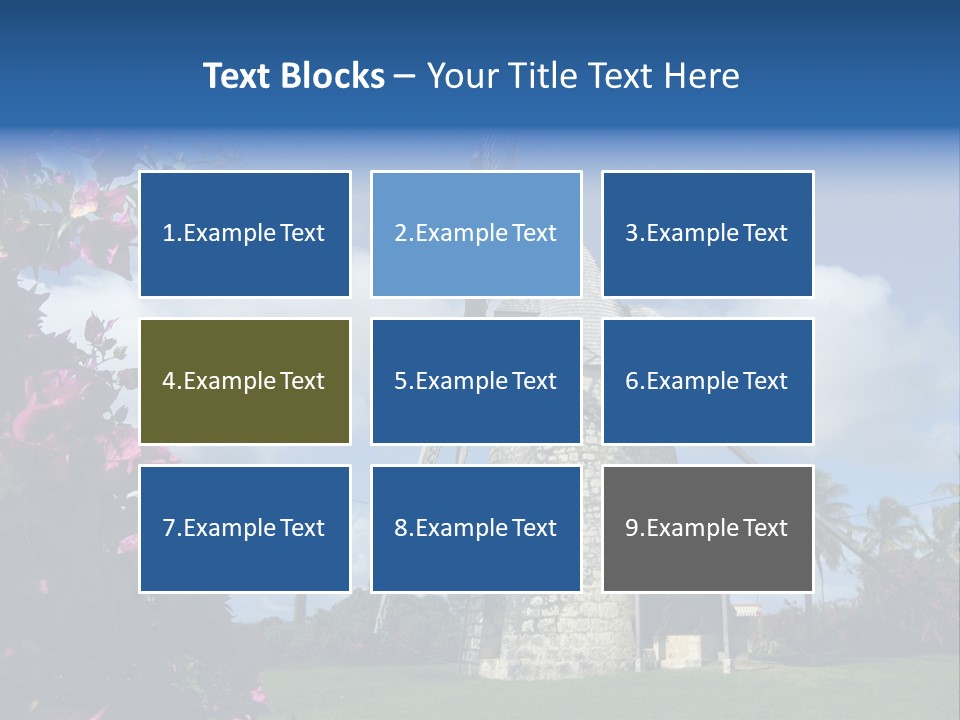 Martinique Antilles Windmill PowerPoint Template