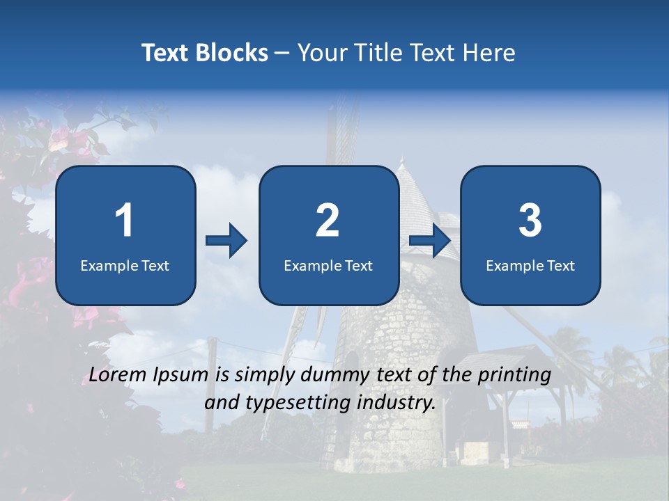 Martinique Antilles Windmill PowerPoint Template